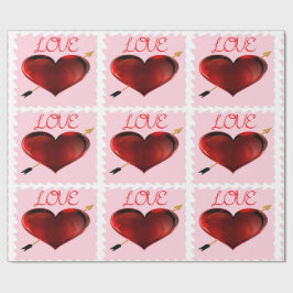 Regalo Papel de envolvimiento de sello de amor para siemp