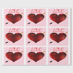 Regalo Papel de envolvimiento de sello de amor para siemp