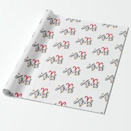 Regalo Papel de envolvimiento de signos estelares de Arie