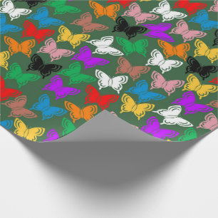 Regalo Papel de envolvimiento de silueta de mariposa colo