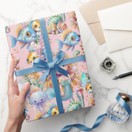 Regalo Papel de envolvimiento de sirena rosa
