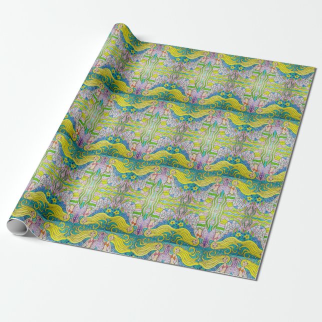 Regalo Papel de envolvimiento de sirenas (Desenrollado)