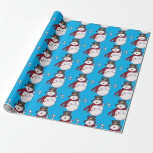 Regalo Papel de envolvimiento de Snowman azul claro