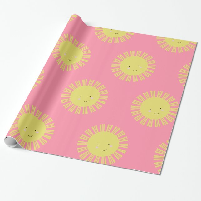 Regalo Papel de envolvimiento de sol rosa (Desenrollado)
