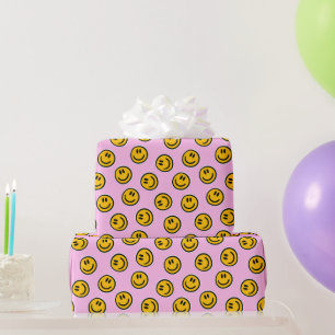 Regalo Papel de envolvimiento de sonrisa rosa preppy