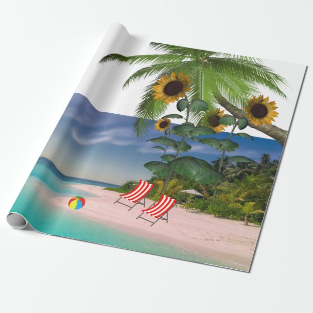 Regalo Papel de envolvimiento de Sunflower Beach Matte (Desenrollado)