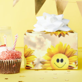 Regalo Papel de envolvimiento de Sunflower Sunshine Sky