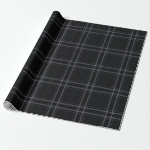Regalo Papel de envolvimiento de tartán en blanco negro