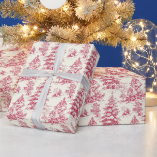 Regalo Papel de envolvimiento de tela para Navidades rojo