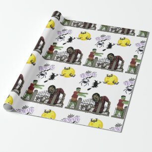 Regalo Papel de envolvimiento de tierras Zombie Halloween
