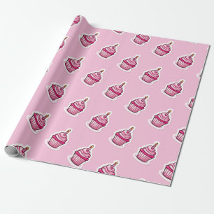 Regalo Papel de envolvimiento de torta rosada