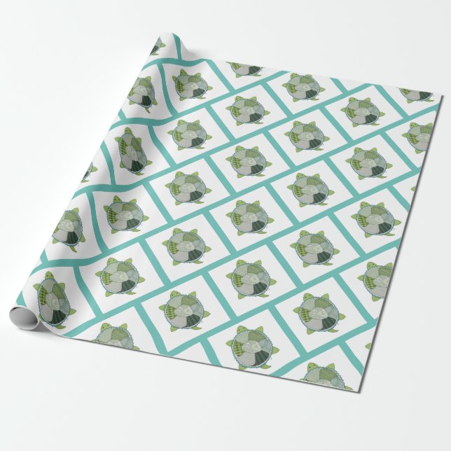 Regalo Papel de envolvimiento de tortuga de cal (Desenrollado)