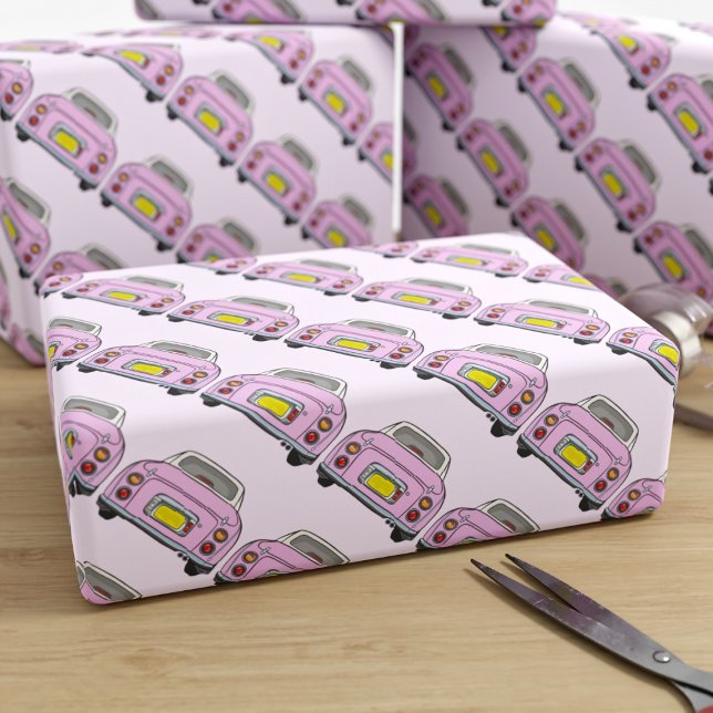 Regalo Papel de envolvimiento de tráfico de coches de fig (Cute pink figgy wrapping paper just for you)