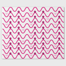 Regalo Papel de envolvimiento de trama de Olas y Corazone