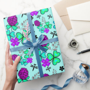 Regalo Papel de envolvimiento de trébol de trébol de tréb