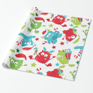 Regalo Papel de envolvimiento de vacaciones de los monstr