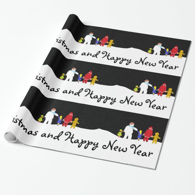 Regalo Papel de envolvimiento de vacaciones de los Navida (Desenrollado)