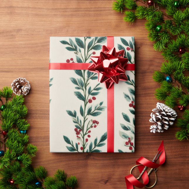 Regalo Papel de envolvimiento de vegetación para navidade (Regalo de vacaciones)