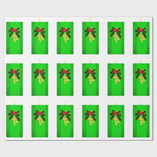 Regalo Papel de envolvimiento de velas de Navidades verde