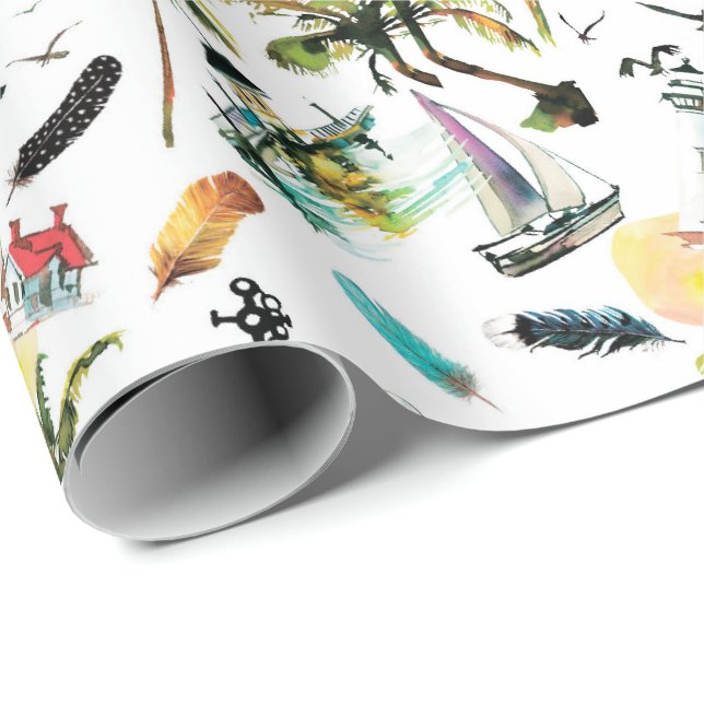 Regalo Papel de envolvimiento de verano marino (Esquina del rollo)