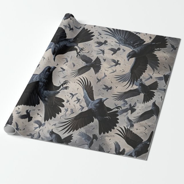 Regalo Papel de envolvimiento de Viking Ravens (Desenrollado)