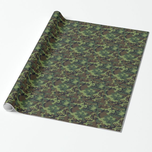 Regalo Papel de envolvimiento de Woodland Camo (Desenrollado)