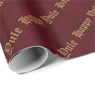 Regalo Papel de envolvimiento de Yule Red y Gold Pagan