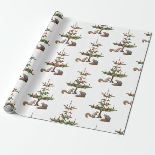 Regalo Papel de envolvimiento del árbol de las velas roj