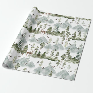 Regalo Papel de envolvimiento del bosque evergreen de cie
