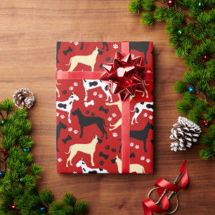 Regalo Papel de envolvimiento del gran patrón rojo danés