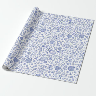 Regalo Papel de envolvimiento del océano marino azul ilu