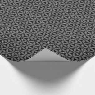 Regalo Papel de envolvimiento del patrón de flor negro os