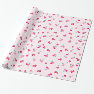 Regalo Papel de envolvimiento del patrón de fresa