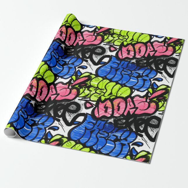 Regalo Papel de envolvimiento del patrón de graffiti call (Desenrollado)