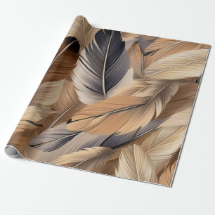Regalo Papel de envolvimiento del patrón de pluma de aves