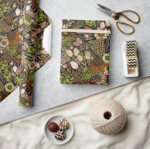 Regalo Papel de envolvimiento del patrón del jardín de fl