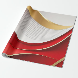 Regalo Papel de envolvimiento del patrón rojo ondulado do