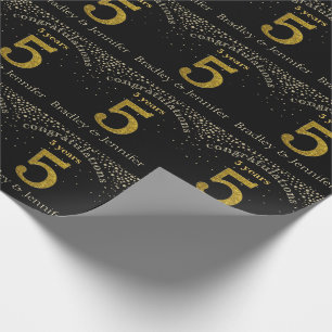Regalo Papel de envolvimiento del quinto aniversario de o