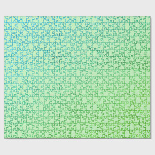 Regalo Papel de envolvimiento del rompecabezas azul verde