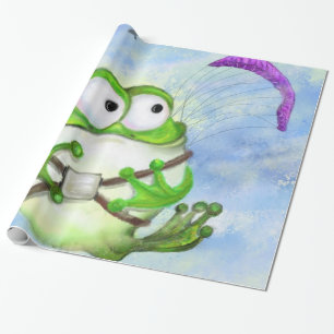 Regalo Papel de envolvimiento divertido de ranas parapent