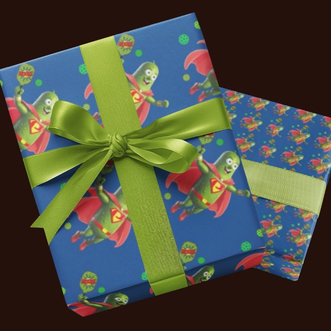 Regalo Papel de envolvimiento divertido de Super Picklema (It's Pickleman wrapping paper!)