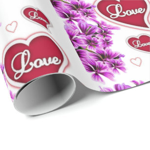 Regalo Papel de envolvimiento el día de San Valentín Flor