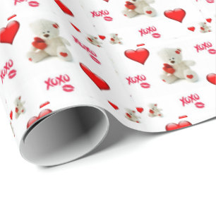 Regalo Papel de envolvimiento el día de San Valentín Oso 