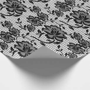 Regalo Papel de envolvimiento elegante de encaje negro y
