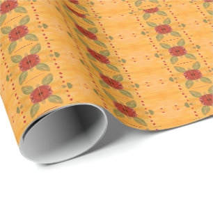 Regalo Papel de envolvimiento elegante en oro y rojos