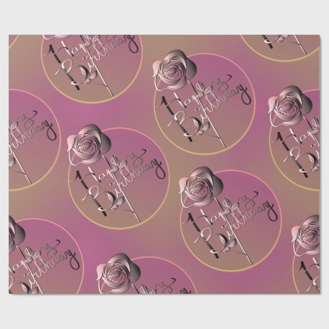 Regalo Papel de envolvimiento escrito para Rosa "Feliz Cu (Superficie plana)