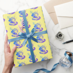 Regalo Papel de envolvimiento feliz de Hanukkah dreidel