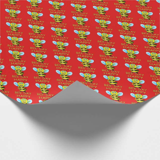 Regalo Papel de envolvimiento feliz del día de la abeja (Esquina)