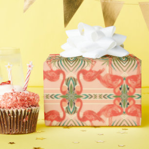 Regalo Papel de envolvimiento Flamingo Tropical Art Deco