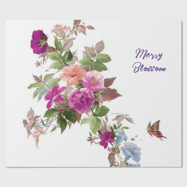 Regalo Papel de envolvimiento floral (Superficie plana)